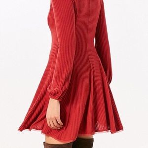 UO Ecote Brick Red Topanga Long Sleeved Dress